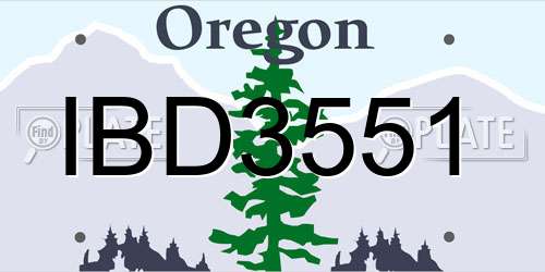 IBD3551 Oregon License Plate
