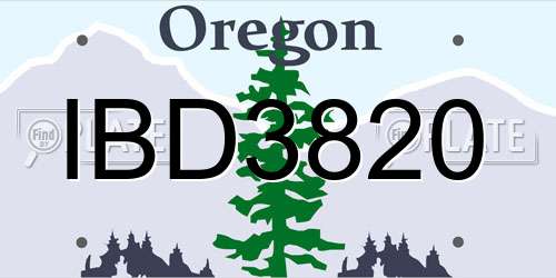 IBD3820 Oregon License Plate