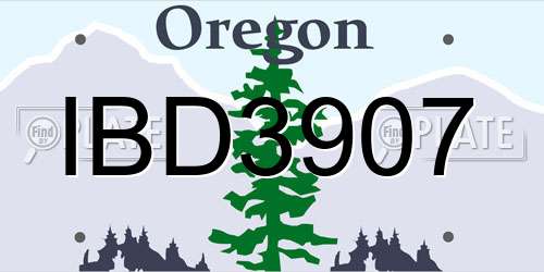 IBD3907 Oregon License Plate