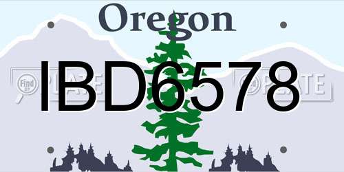 IBD6578 Oregon License Plate