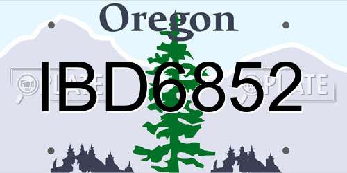 IBD6852 Oregon License Plate