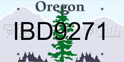 IBD9271 Oregon License Plate