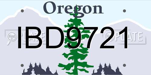 IBD9721 Oregon License Plate