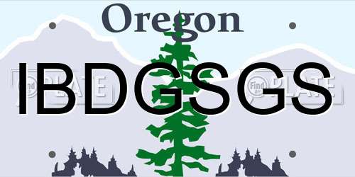IBDGSGS Oregon License Plate