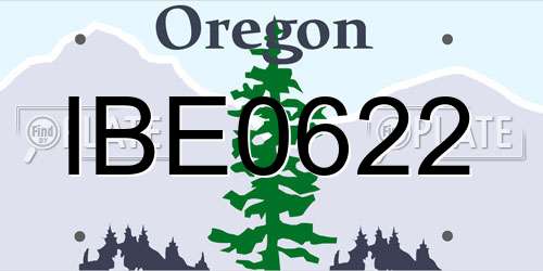 IBE0622 Oregon License Plate