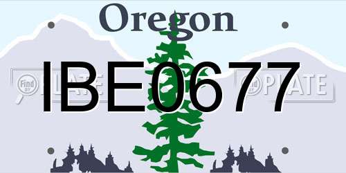 IBE0677 Oregon License Plate