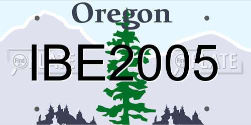 IBE2005 Oregon License Plate