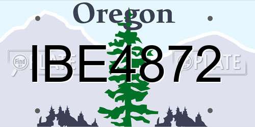 IBE4872 Oregon License Plate