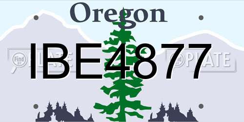 IBE4877 Oregon License Plate