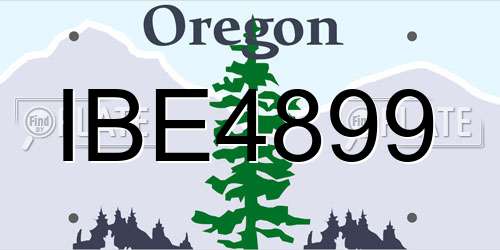 IBE4899 Oregon License Plate
