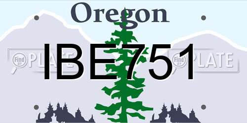 IBE751 Oregon License Plate