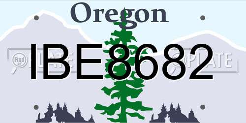 IBE8682 Oregon License Plate