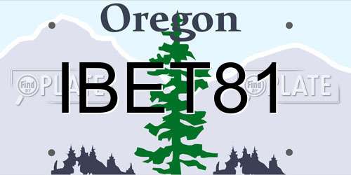IBET81 Oregon License Plate