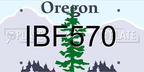 IBF570 Oregon License Plate