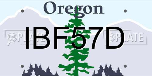 IBF57D Oregon License Plate