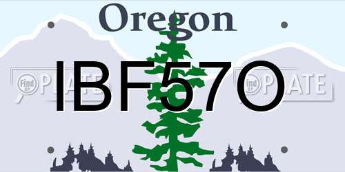 IBF57O Oregon License Plate