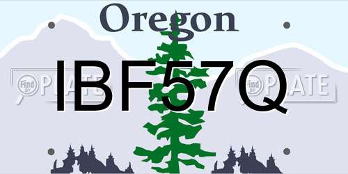 IBF57Q Oregon License Plate
