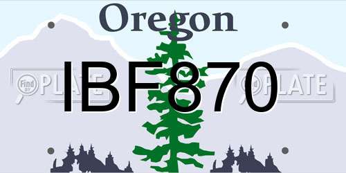 IBF870 Oregon License Plate