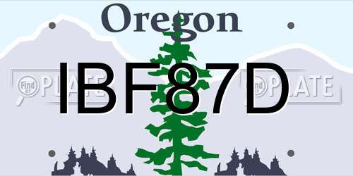 IBF87D Oregon License Plate