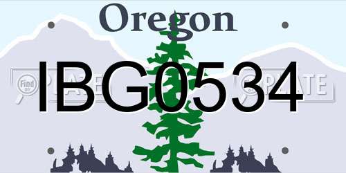 IBG0534 Oregon License Plate