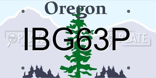 IBG63P Oregon License Plate