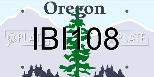 IBI108 Oregon License Plate