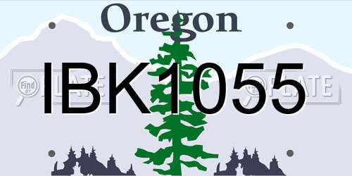 IBK1055 Oregon License Plate