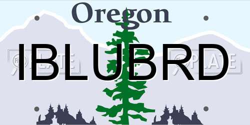 IBLUBRD Oregon License Plate