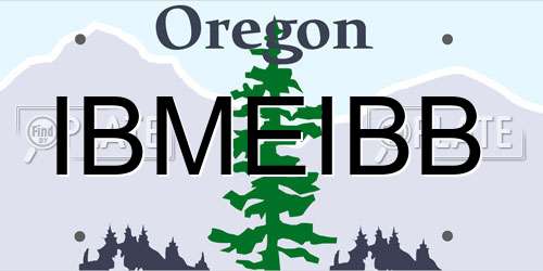 IBMEIBB Oregon License Plate