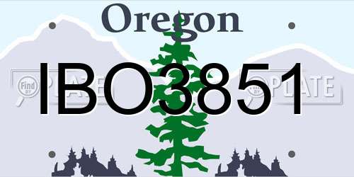 IBO3851 Oregon License Plate