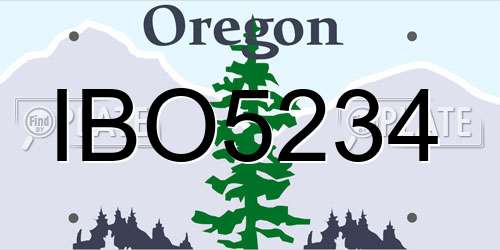 IBO5234 Oregon License Plate