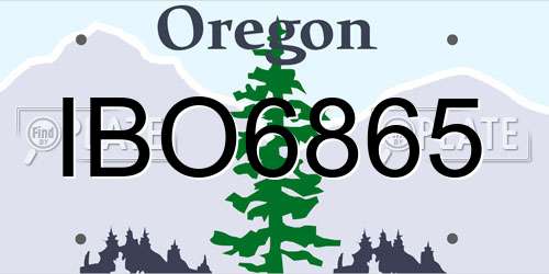 IBO6865 Oregon License Plate