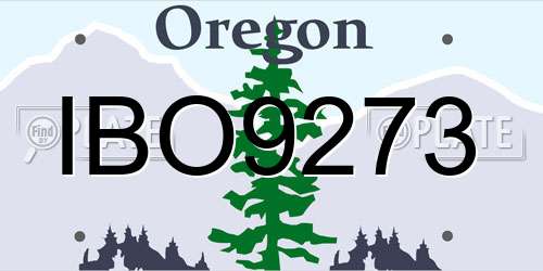 IBO9273 Oregon License Plate