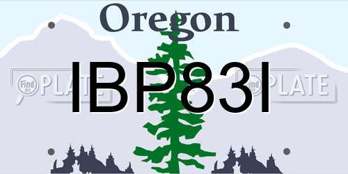 IBP83I Oregon License Plate