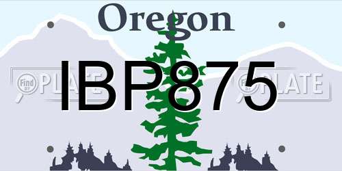 IBP875 Oregon License Plate