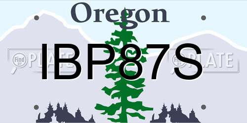 IBP87S Oregon License Plate