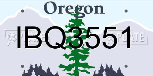 IBQ3551 Oregon License Plate
