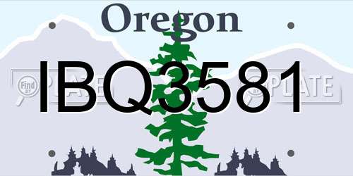 IBQ3581 Oregon License Plate
