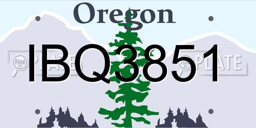 IBQ3851 Oregon License Plate