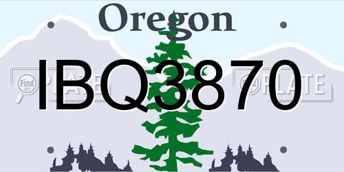 IBQ3870 Oregon License Plate