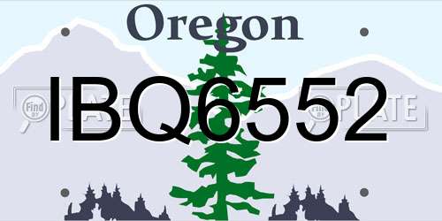 IBQ6552 Oregon License Plate
