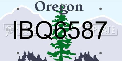 IBQ6587 Oregon License Plate