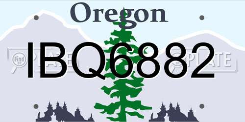 IBQ6882 Oregon License Plate