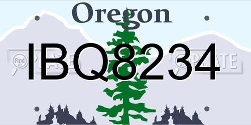 IBQ8234 Oregon License Plate