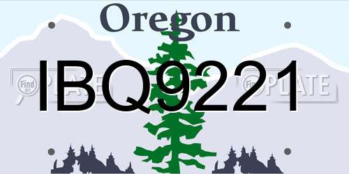 IBQ9221 Oregon License Plate