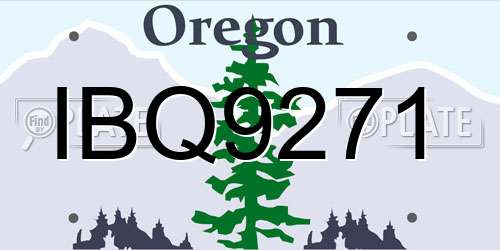 IBQ9271 Oregon License Plate