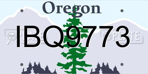 IBQ9773 Oregon License Plate