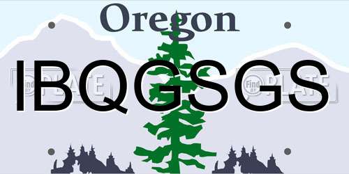IBQGSGS Oregon License Plate