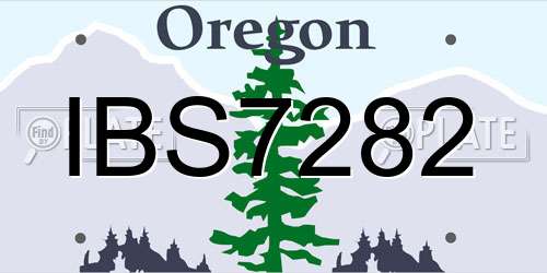 IBS7282 Oregon License Plate