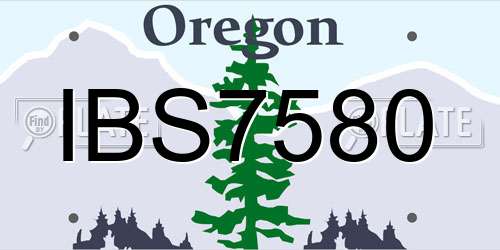IBS7580 Oregon License Plate